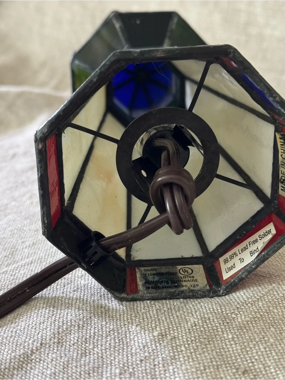 vintage stained glass lighthouse lamp - Picture 11 of 14
